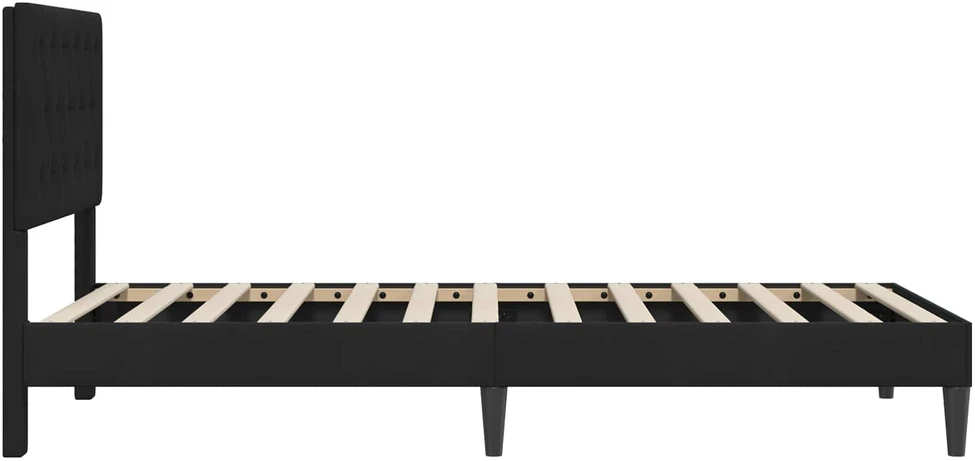 Lova Lovos rėmas su galvūgalio Juoda 100 x 200 cm Aksomas