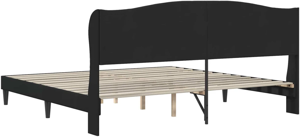 Lovos rėmas su galvūgalio Juoda 200 x 200 cm Aksomas