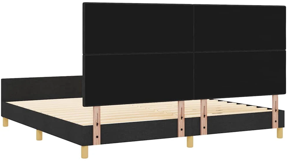 Lovos rėmas su galvūgalio Juoda 200 x 200 cm audinys