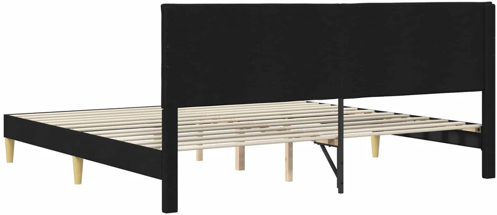 Lovos rėmas su galvūgalio Juoda 200 x 200 cm Audinys