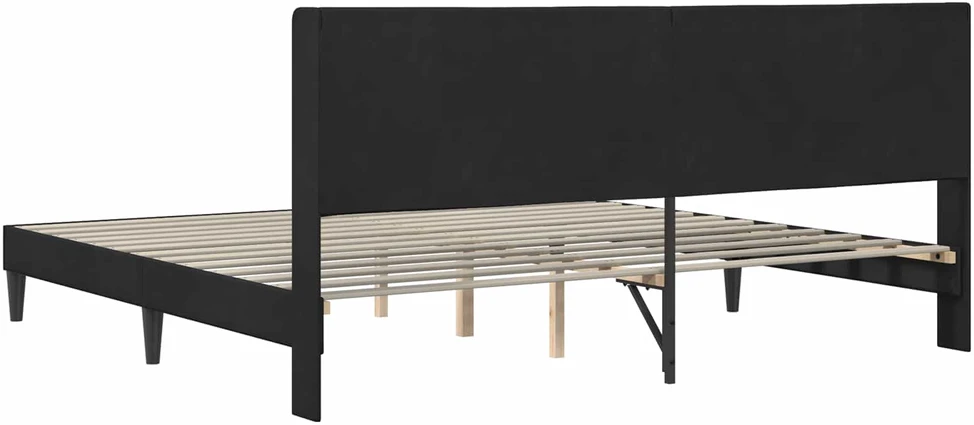 Lovos rėmas su galvūgalio Juoda 200 x 200 cm Aksomas