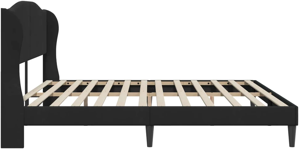 Lovos rėmas su galvūgalio Juoda 200 x 200 cm Aksomas