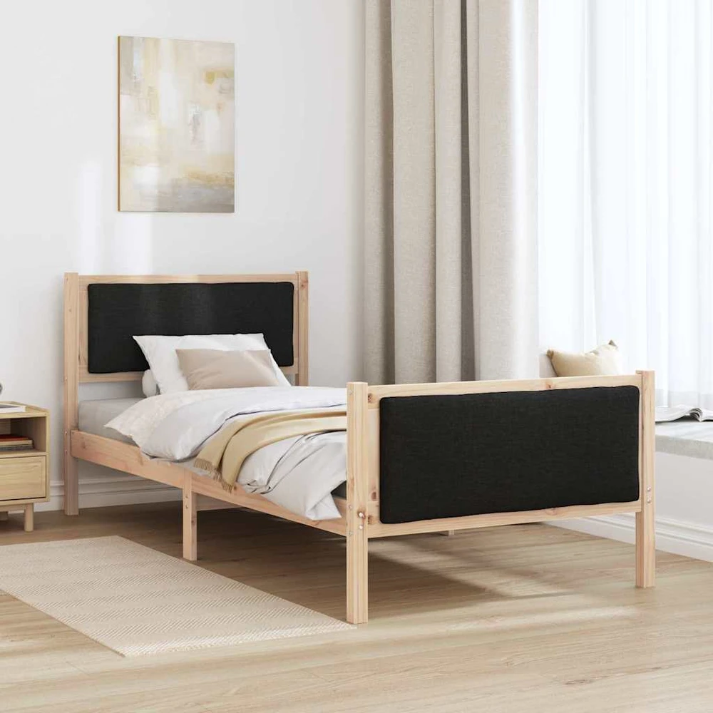 Lova Lovos rėmas su galvūgalio Juoda 90 x 190 cm audinys