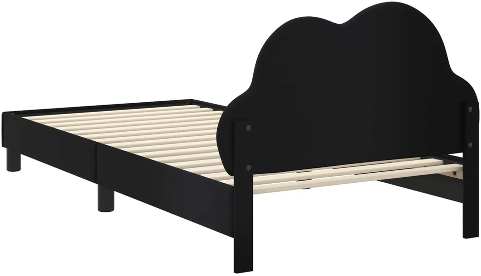 Lova Vaikiška lovos konstrukcija su galvūgaliu Juoda 90 x 200 cm PU