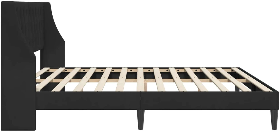 Lovos rėmas su galvūgalio Juodas 200 x 200 cm Aksomas