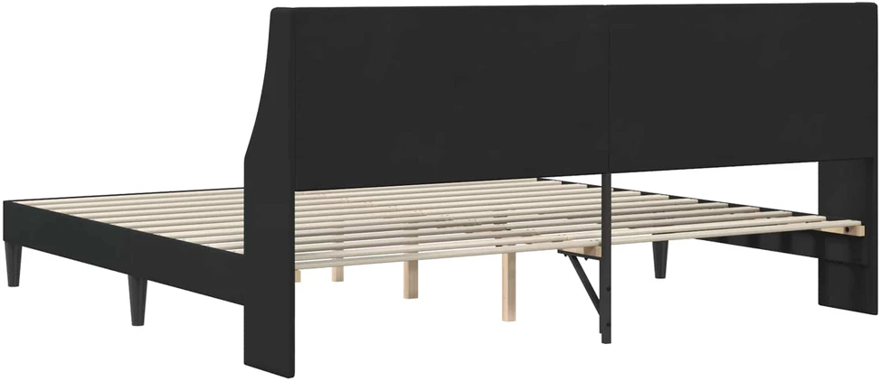 Lovos rėmas su galvūgalio Juodas 200 x 200 cm Aksomas
