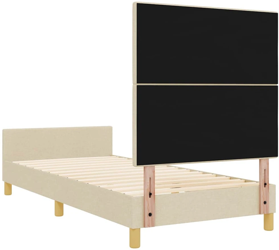 Lova Lovos rėmas su galvūgalio Kreminė 80 x 200 cm audinys