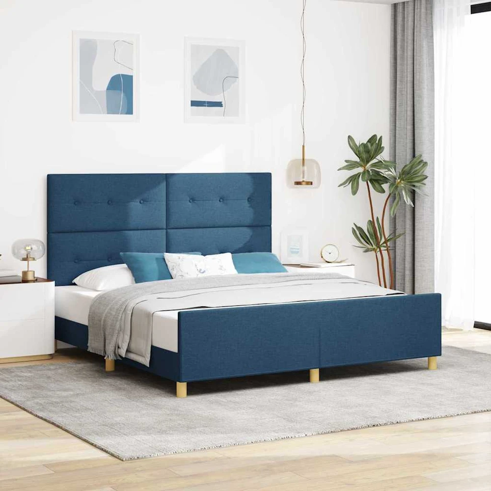 Lovos rėmas su galvūgalio Mėlyna 180 x 200 cm audinys