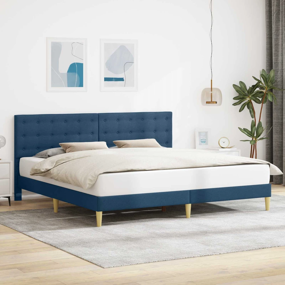 Lovos rėmas su galvūgalio Mėlyna 180 x 200 cm Audinys
