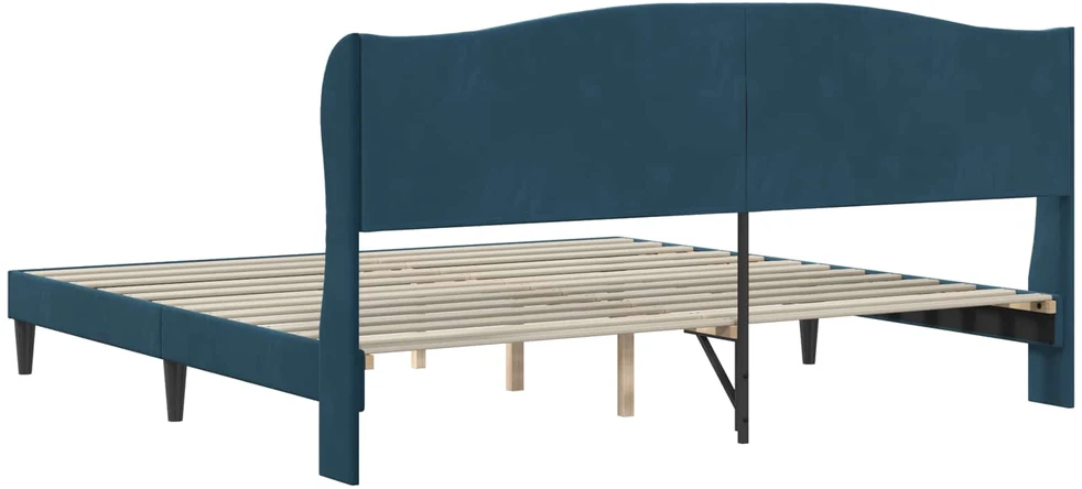 Lovos rėmas su galvūgalio Mėlyna 200 x 200 cm Aksomas