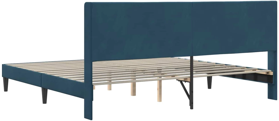 Lovos rėmas su galvūgalio Mėlyna 200 x 200 cm Aksomas