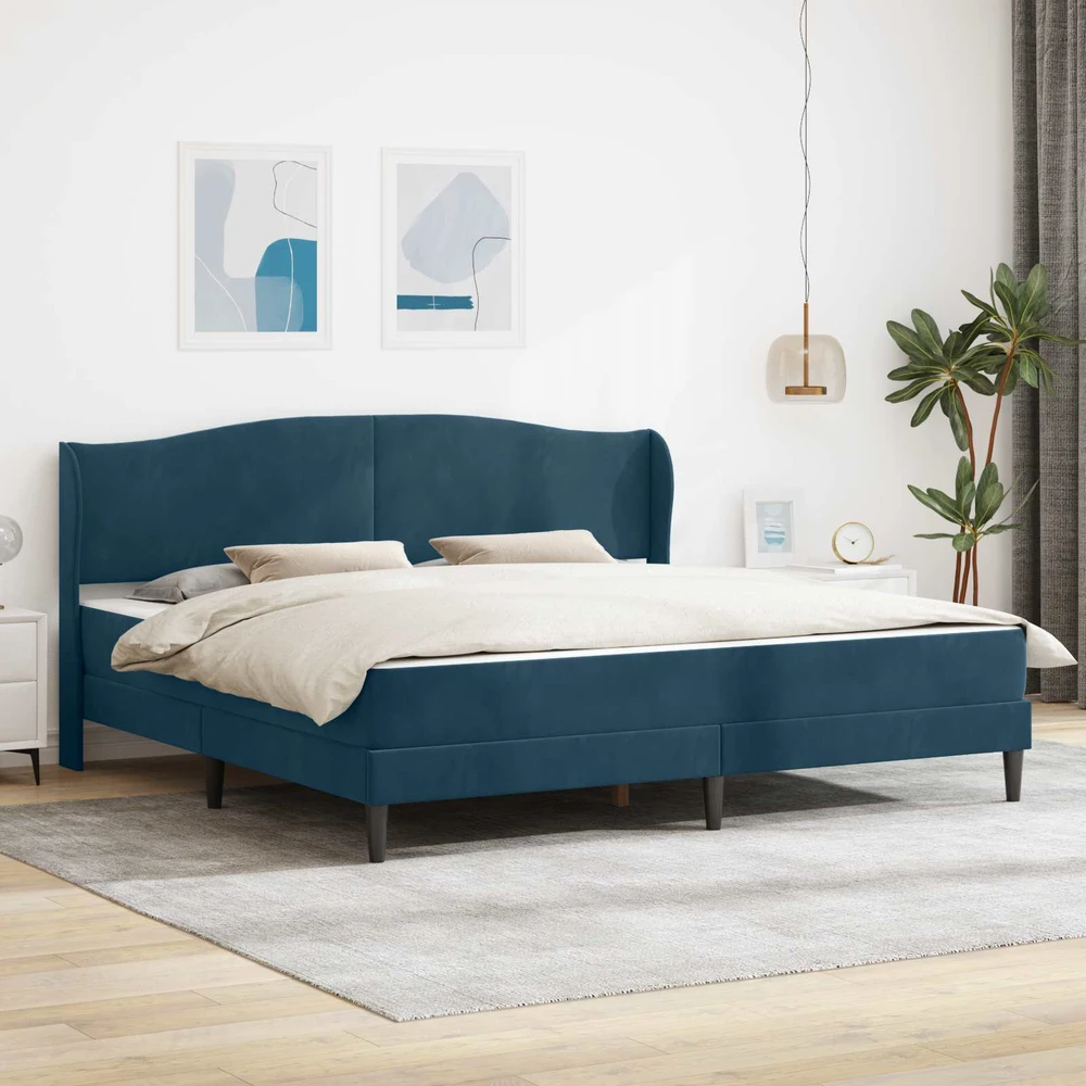 Lovos rėmas su galvūgalio Mėlyna 200 x 200 cm Aksomas