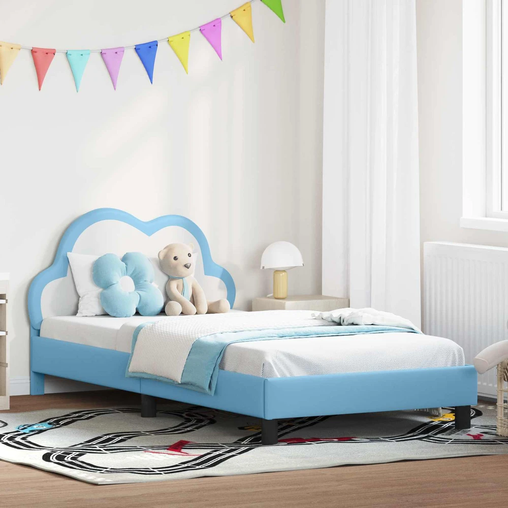 Lova Vaikiška lovos konstrukcija su galvūgaliu Mėlyna 90 x 200 cm PU