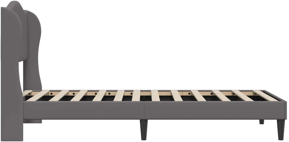Lova Lovos rėmas su galvūgalio Pilka 100 x 200 cm Dirbtinė oda