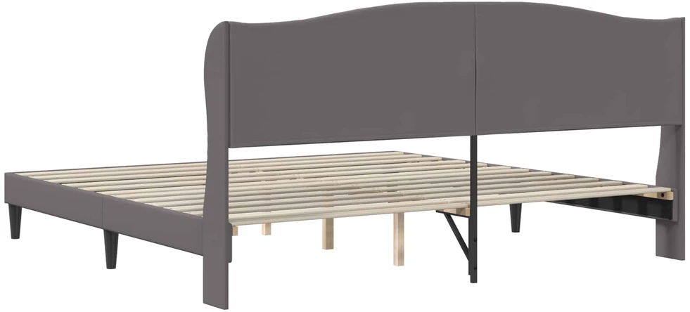 Lovos rėmas su galvūgalio Pilka 200 x 200 cm Dirbtinė oda