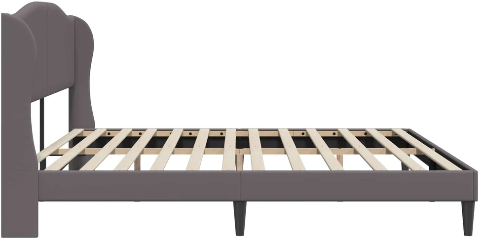 Lovos rėmas su galvūgalio Pilka 200 x 200 cm Dirbtinė oda