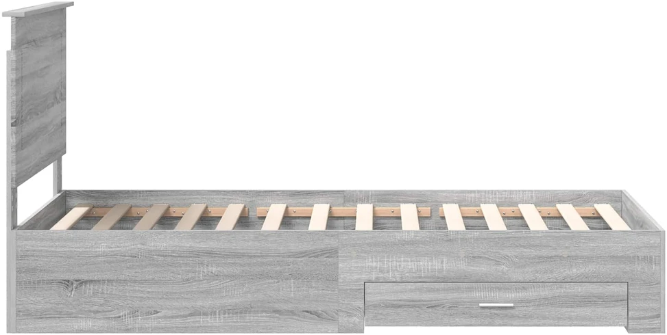 Lova Lovos rėmas su stalčių Pilko Sonamos ir sidabro 75 x 190 cm