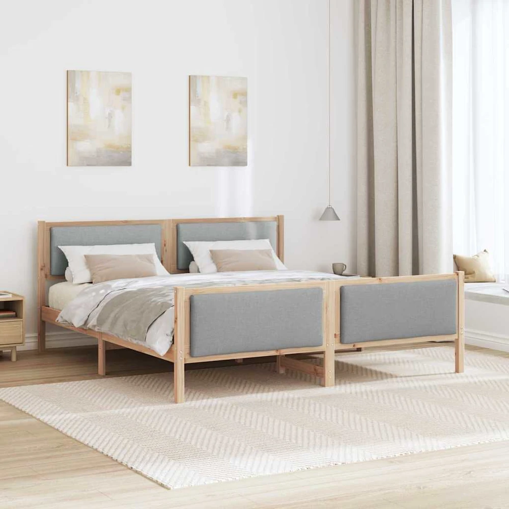 Lovos rėmas su galvūgalio Šviesiai pilka 180 x 200 cm audinys