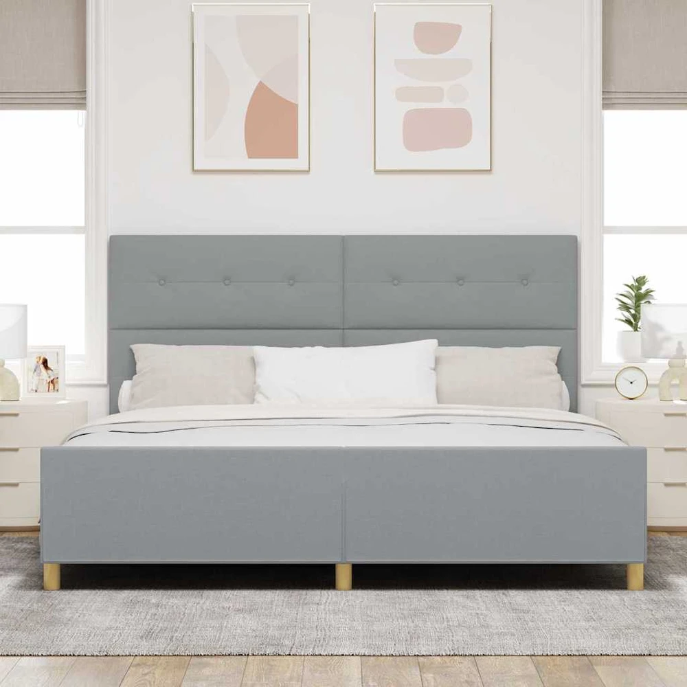 Lovos rėmas su galvūgalio Šviesiai pilka 200 x 200 cm audinys