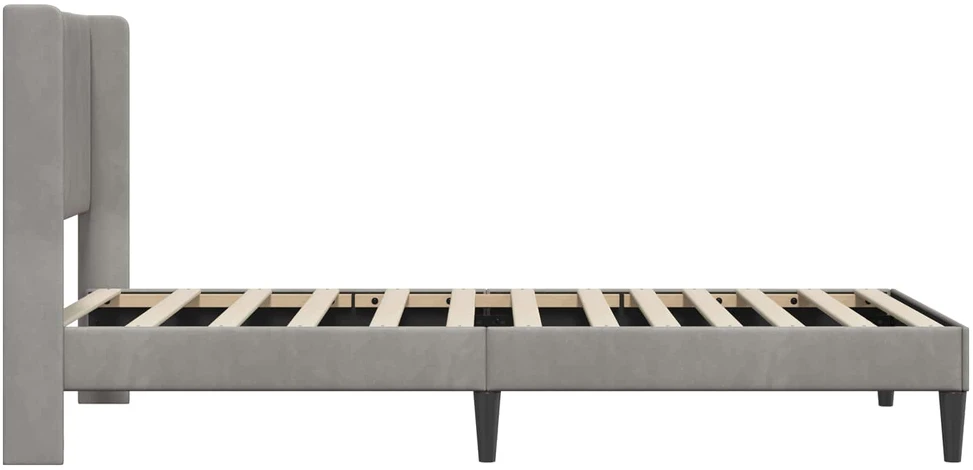 Lova Lovos rėmas su galvūgalio Šviesiai pilka 80 x 200 cm Aksomas