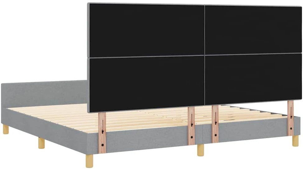 Lovos rėmas su galvūgalio Šviesiai pilka 200 x 200 cm audinys
