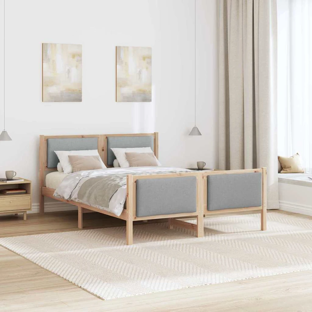 Lovos rėmas su galvūgalio Šviesiai pilka 160 x 200 cm audinys
