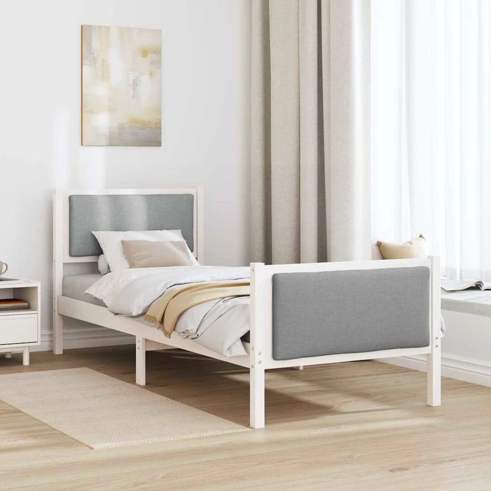 Lova Lovos rėmas su galvūgalio Šviesiai pilka 75 x 190 cm audinys
