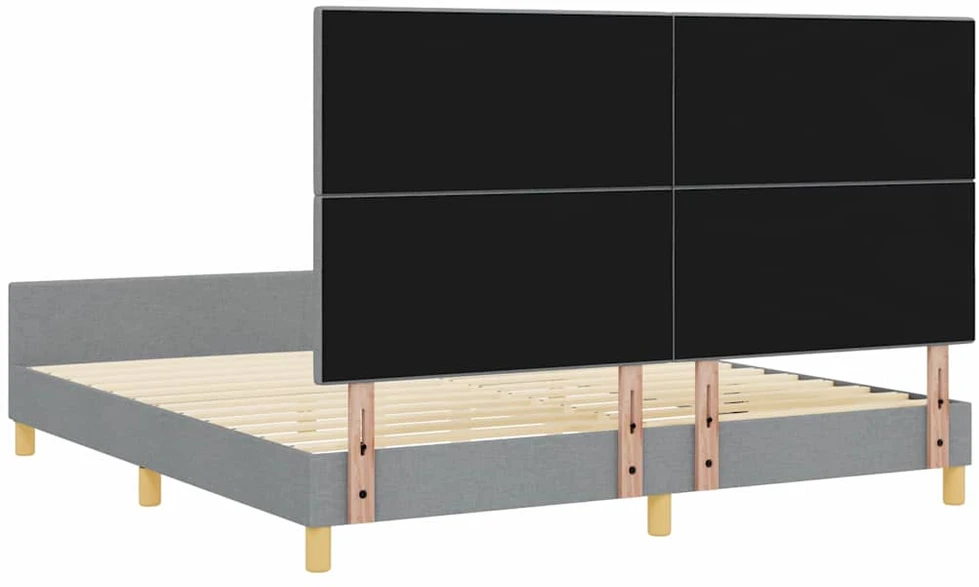 Lovos rėmas su galvūgalio Šviesiai pilka 180 x 200 cm audinys