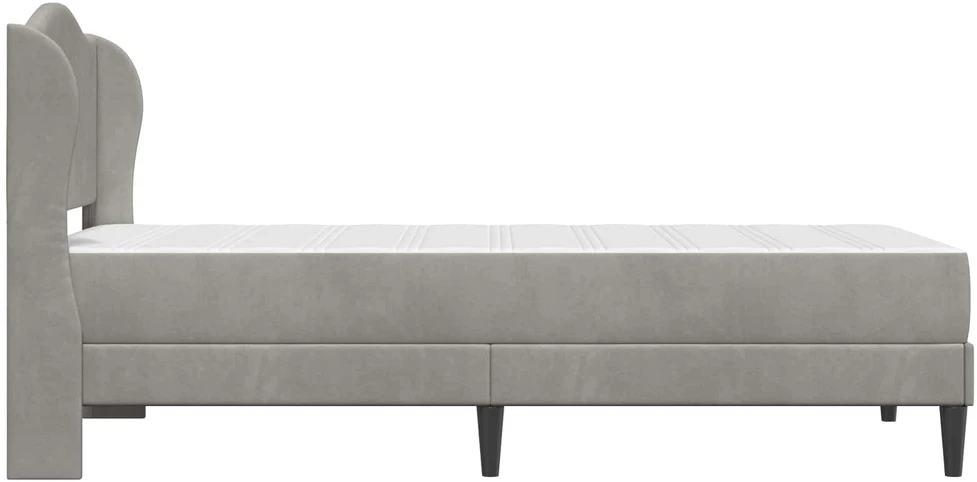 Lova Lovos rėmas su galvūgalio Šviesiai pilka 80 x 200 cm Aksomas