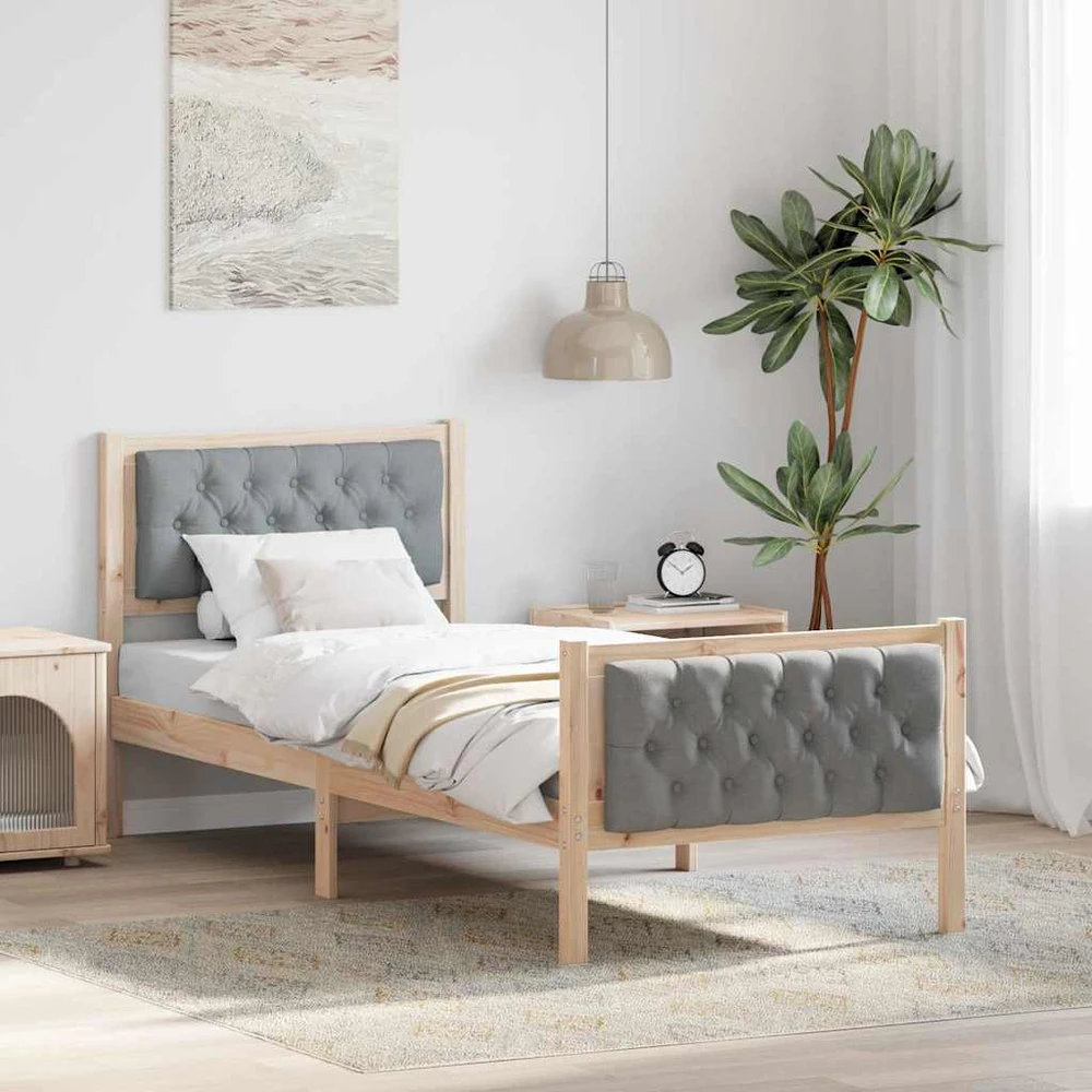 Lova Lovos rėmas Šviesiai pilka 80 x 200 cm Kietos pušies mediena
