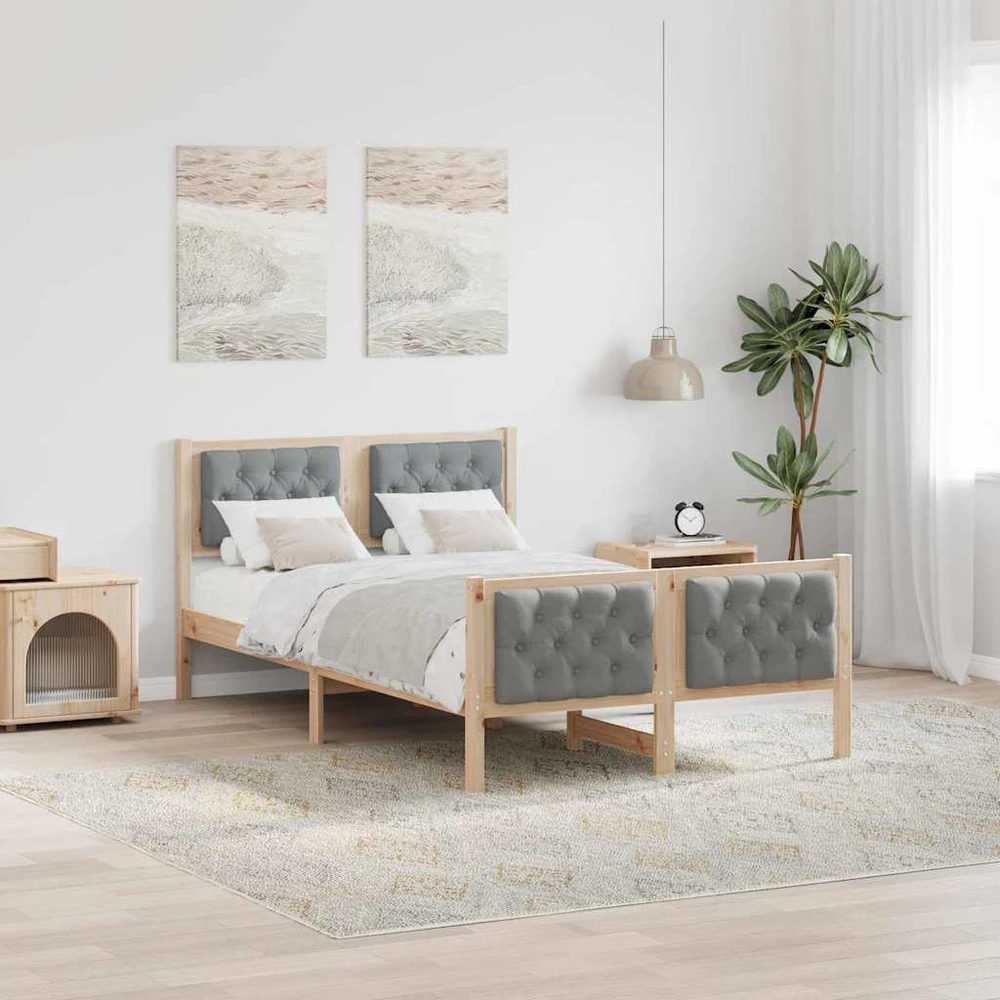 Lova Lovos rėmas Šviesiai pilka 120 x 200 cm Kietos pušies mediena