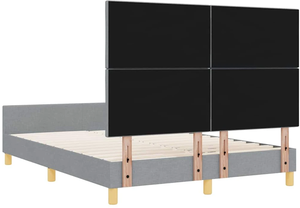 Lovos rėmas su galvūgalio Šviesiai pilka 140 x 200 cm audinys