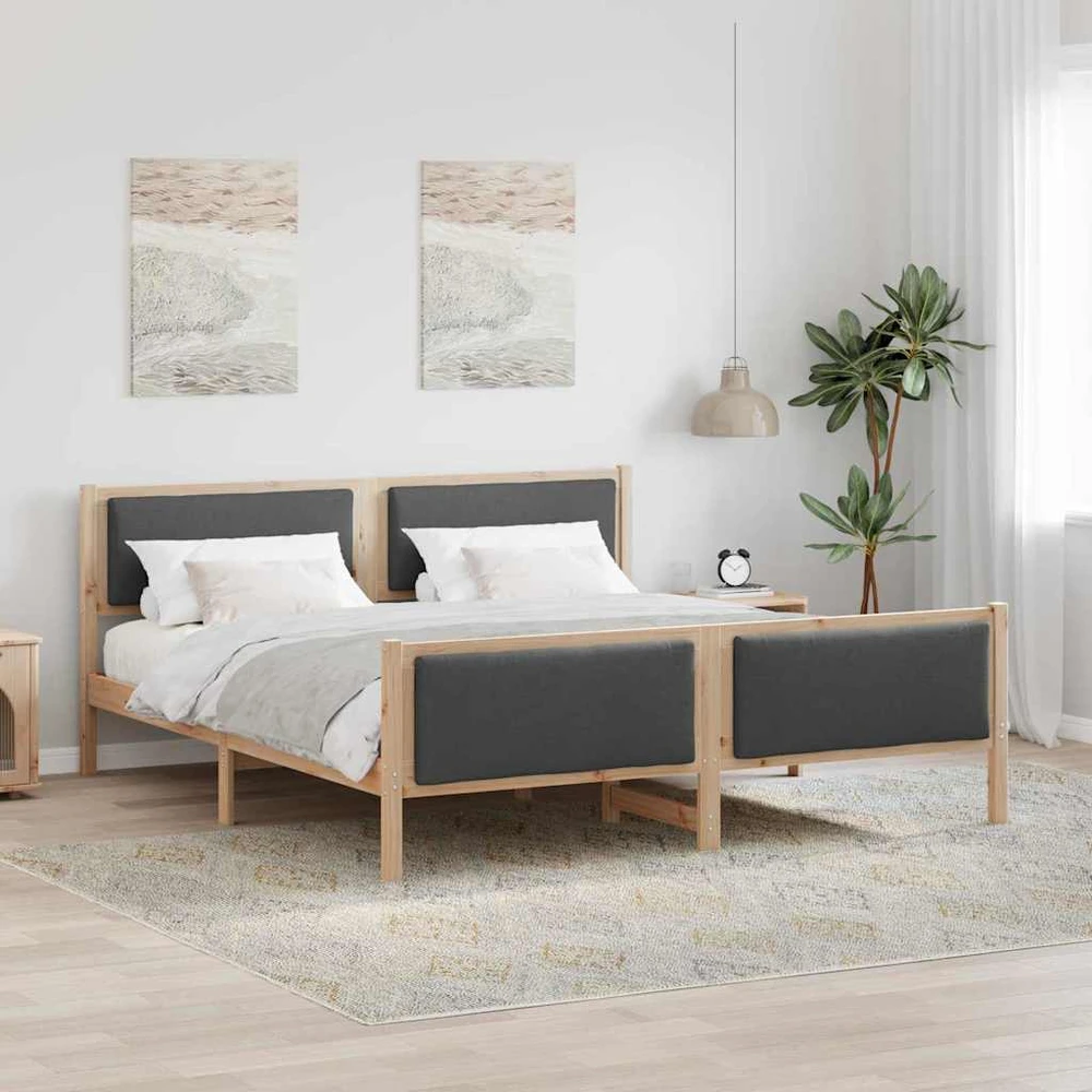 Lovos rėmas su galvūgalio Tamsiai pilka 180 x 200 cm audinys