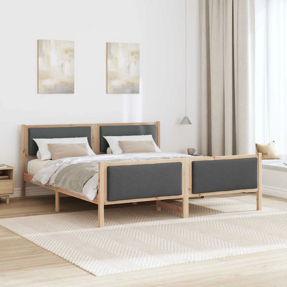 Lovos rėmas su galvūgalio Tamsiai pilka 180 x 200 cm audinys