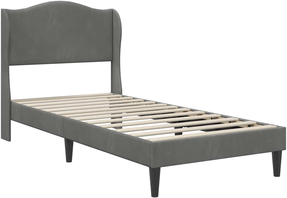 Lova Lovos rėmas su galvūgalio Tamsiai pilka 80 x 200 cm Aksomas