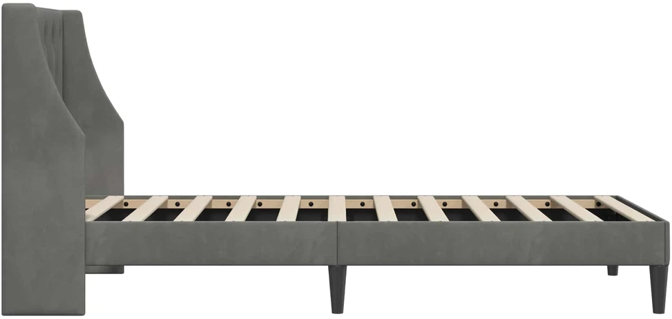 Lova Lovos rėmas su galvūgalio Tamsiai pilka 100 x 203 cm Aksomas