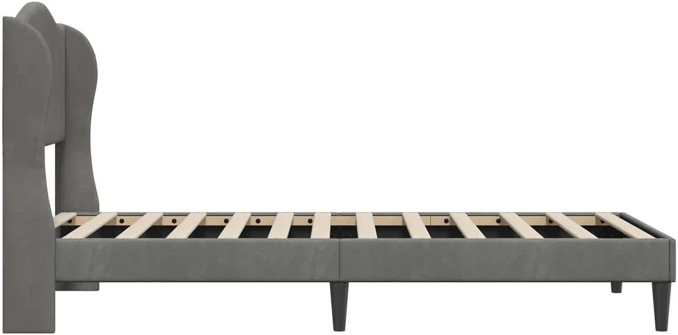 Lova Lovos rėmas su galvūgalio Tamsiai pilka 90 x 200 cm Aksomas