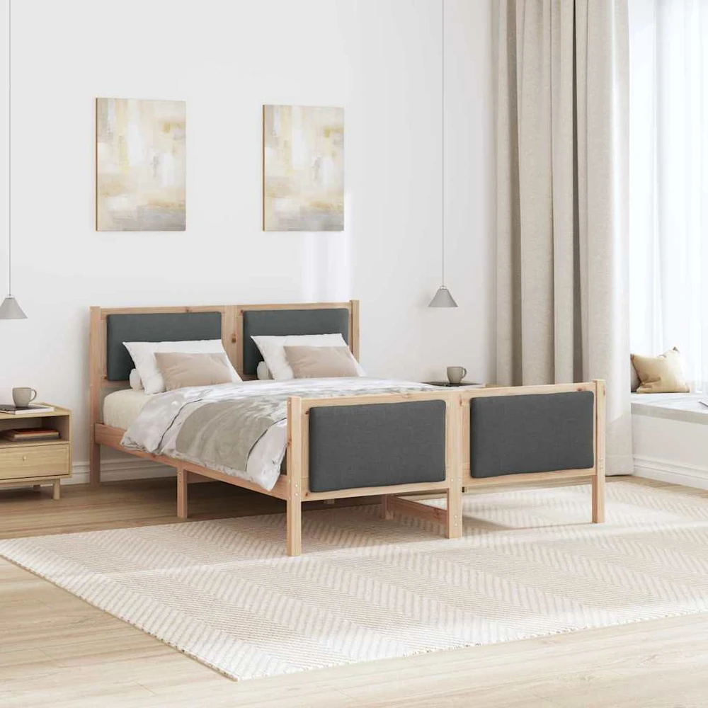 Lovos rėmas su galvūgalio Tamsiai pilka 160 x 200 cm audinys