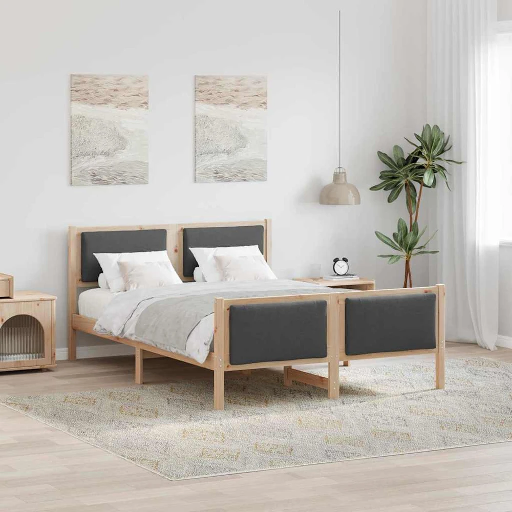 Lovos rėmas su galvūgalio Tamsiai pilka 150 x 200 cm audinys