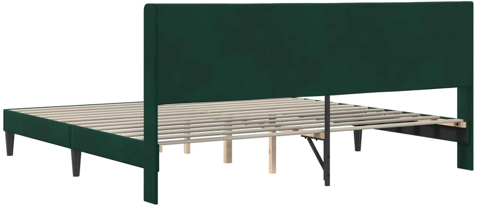 Lovos rėmas su galvūgalio Tamsiai žalia 200 x 200 cm Aksomas