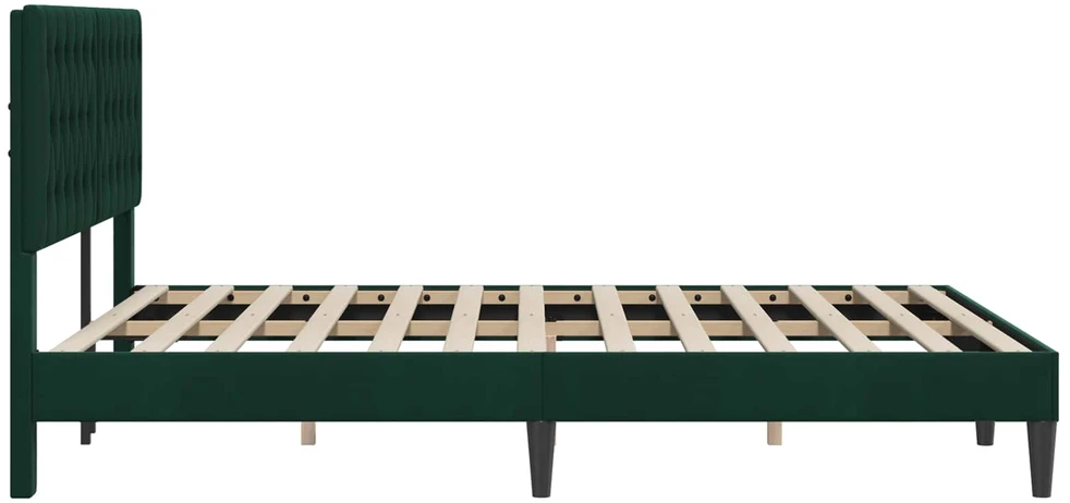 Lovos rėmas su galvūgalio Tamsiai žalia 140 x 200 cm Aksomas