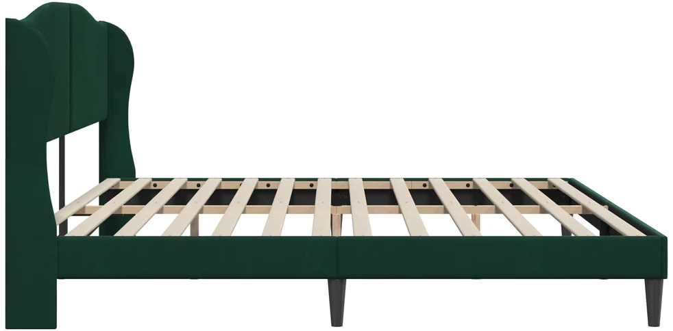 Lovos rėmas su galvūgalio Tamsiai žalia 200 x 200 cm Aksomas