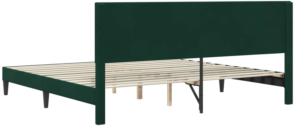 Lovos rėmas su galvūgalio Tamsiai žalia 200 x 200 cm Aksomas