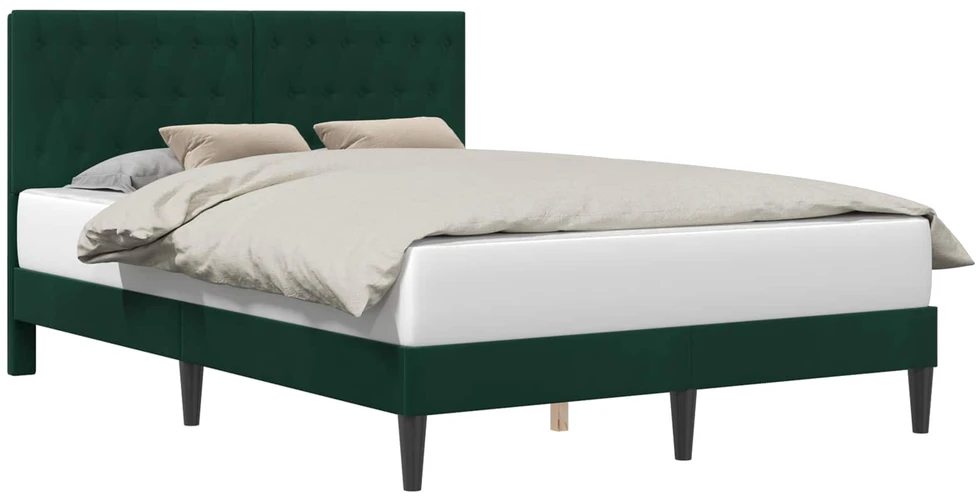 Lovos rėmas su galvūgalio Tamsiai žalia 140 x 200 cm Aksomas