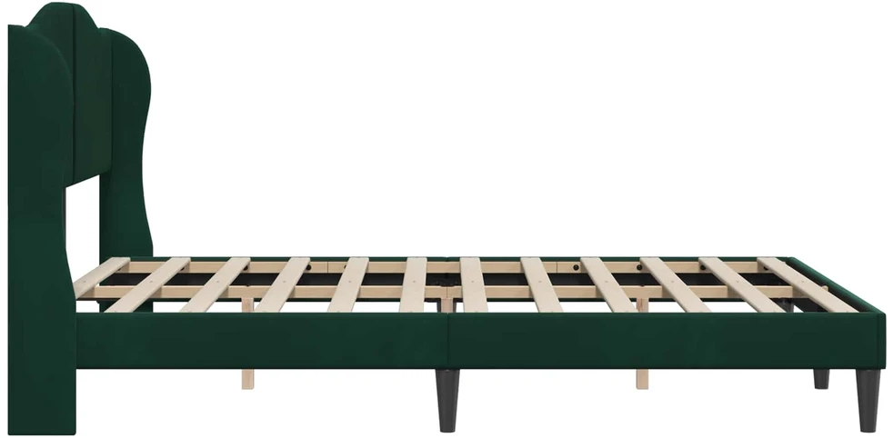 Lovos rėmas su galvūgalio Tamsiai žalia 140 x 200 cm Aksomas
