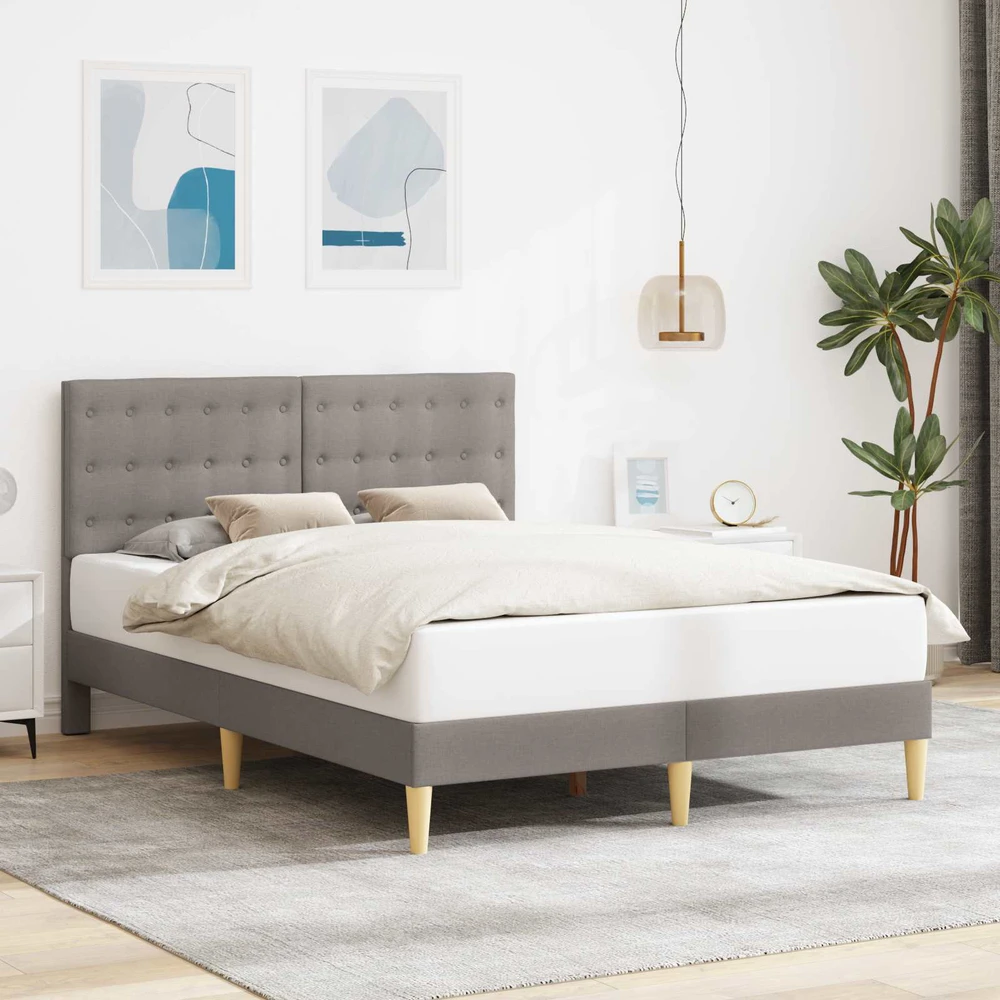 Lovos rėmas su galvūgalio Taupe 160 x 200 cm Audinys