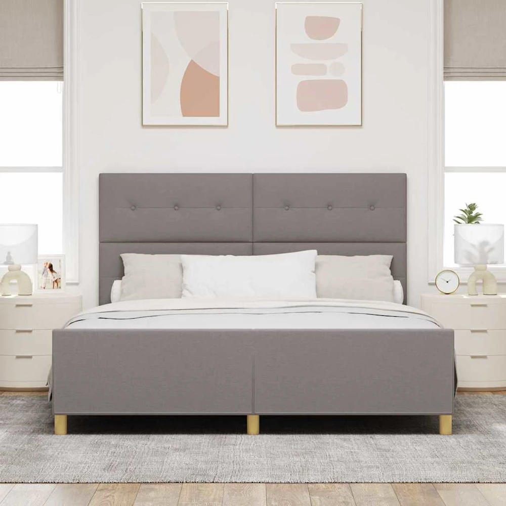 Lovos rėmas su galvūgalio Taupe 180 x 200 cm audinys