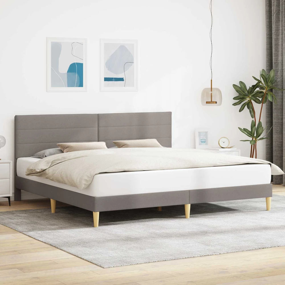 Lovos rėmas su galvūgalio Taupe 200 x 200 cm Audinys
