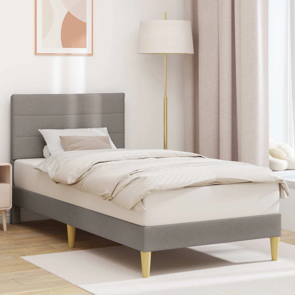 Lova Lovos rėmas su galvūgalio Taupe 90 x 190 cm Audinys