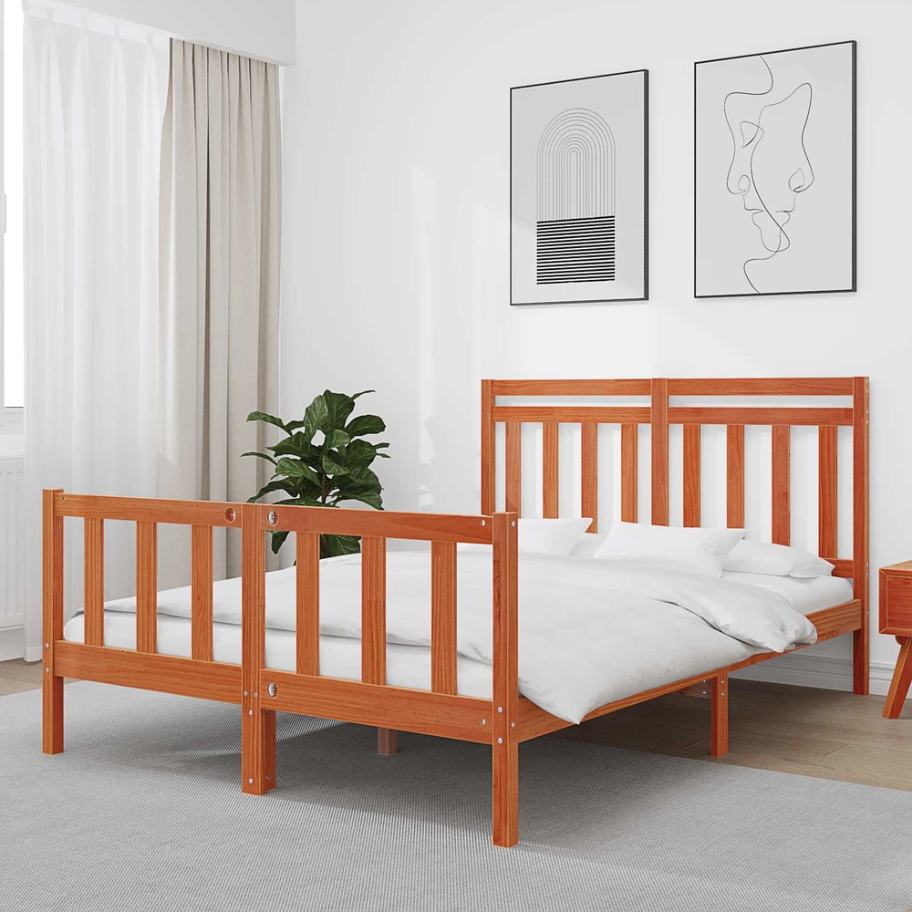 Lova Lovos rėmas su galvūgalio Vaško ruda 205,5 x 165,5 x 100 cm